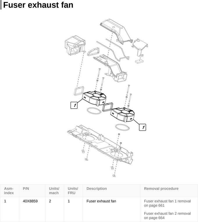 Assembly 26: Fuser exhaust fan parts diagram - Lexmark CX922 CX923 CX924 XC9245 XC9255 XC9265 Parts