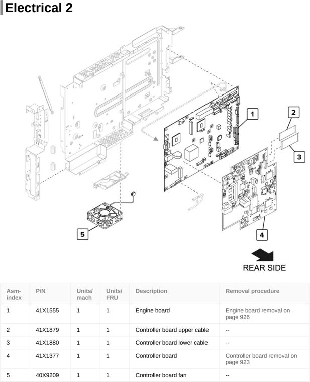 Assembly 36: Electrical 2 parts diagram - Lexmark CX922 CX923 CX924 XC9245 XC9255 XC9265 Parts