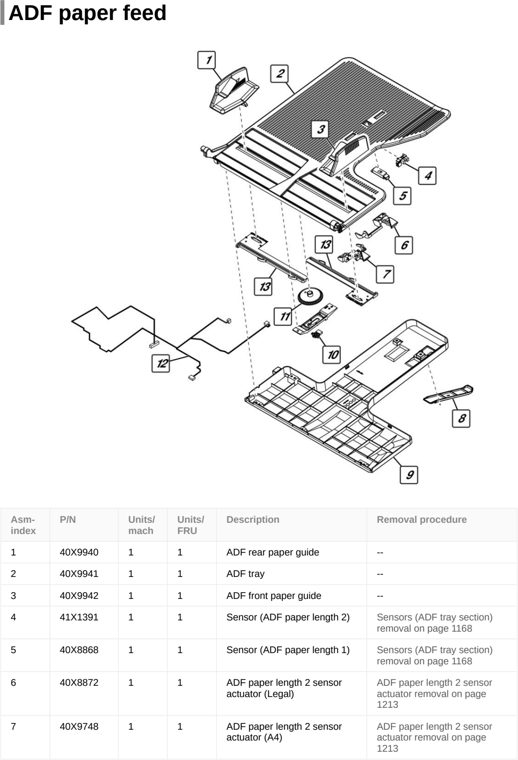 Assembly 48: ADF paper feed parts diagram - Lexmark CX922 CX923 CX924 XC9245 XC9255 XC9265 Parts