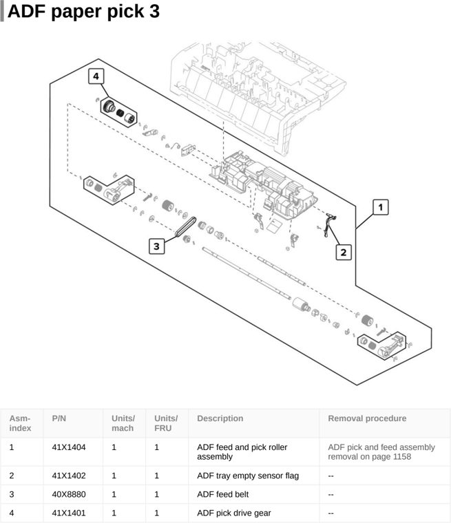 Assembly 51: ADF paper pick 3 parts diagram - Lexmark CX922 CX923 CX924 XC9245 XC9255 XC9265 Parts