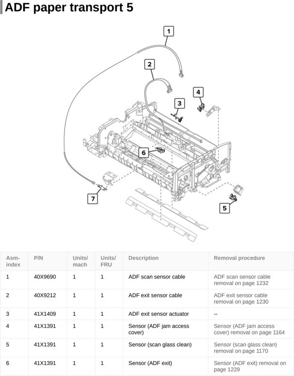 Assembly 56: ADF paper transport 5 parts diagram - Lexmark CX922 CX923 CX924 XC9245 XC9255 XC9265 Parts