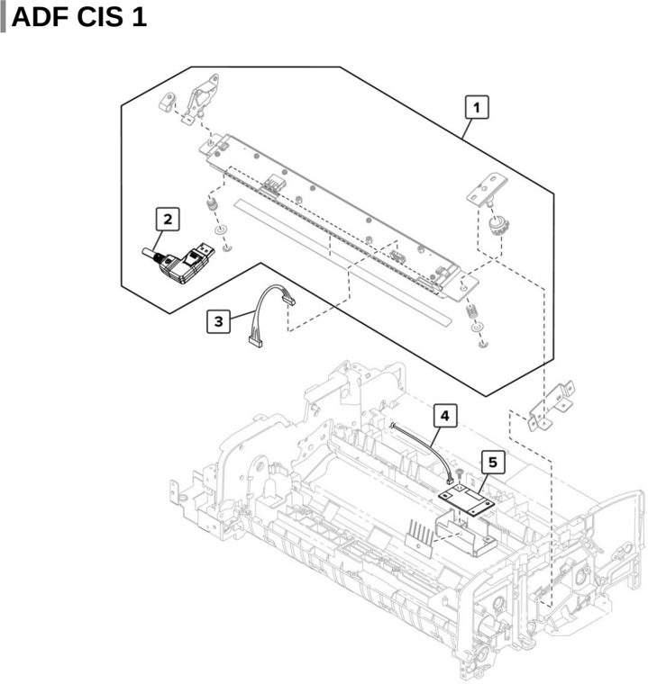 Assembly 58: ADF CIS 1 parts diagram - Lexmark CX922 CX923 CX924 XC9245 XC9255 XC9265 Parts