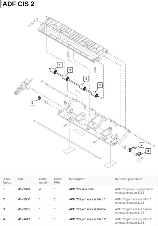 Assembly 59: ADF CIS 2 parts diagram - Lexmark CX922 CX923 CX924 XC9245 XC9255 XC9265 Parts