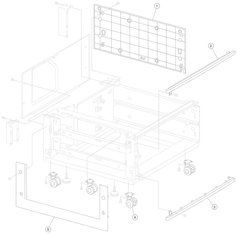 Assembly 1: 2X 500-sheet drawer (2TM)–covers parts diagram - Lexmark W840 Options Parts