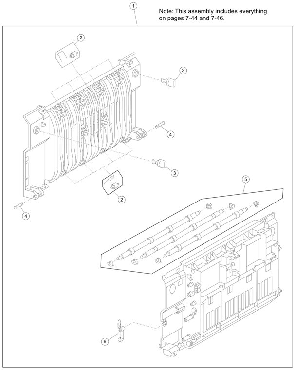 Assembly 23: Duplex inner parts diagram - Lexmark W840 Options Parts