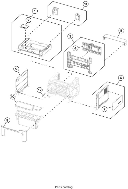 Assembly 1: Covers parts diagram - Lexmark MX321 MX421 MX521 MX522 XM1242 XM1246 MB2338 MB2442 MB2546 Parts