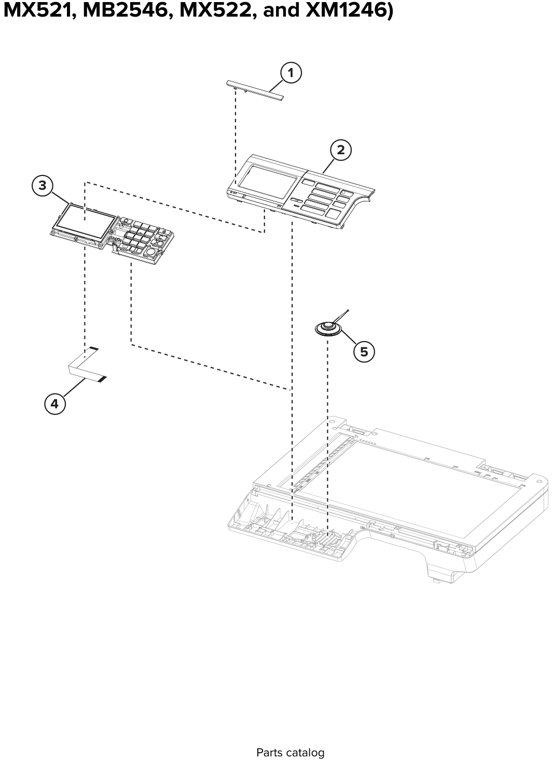 Assembly 3: Control panel (MX421, MB2442, XM1242, parts diagram - Lexmark MX321 MX421 MX521 MX522 XM1242 XM1246 MB2338 MB2442 MB2546 Parts