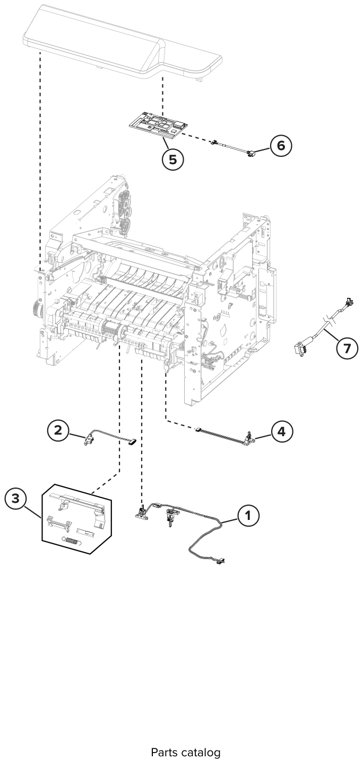 Assembly 7: Electronics 4 parts diagram - Lexmark MX321 MX421 MX521 MX522 XM1242 XM1246 MB2338 MB2442 MB2546 Parts