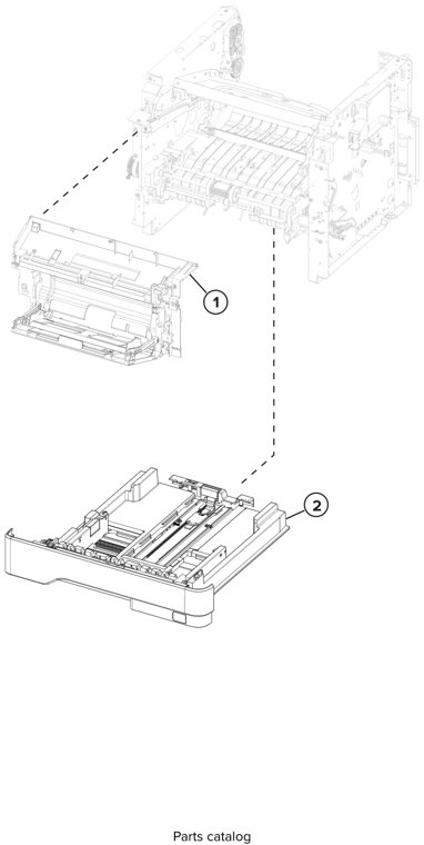 Assembly 10: MPF and standard tray parts diagram - Lexmark MX321 MX421 MX521 MX522 XM1242 XM1246 MB2338 MB2442 MB2546 Parts
