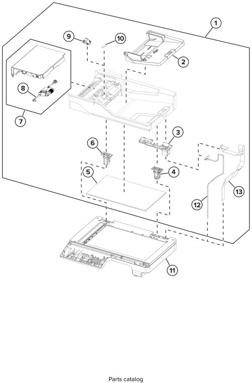 Assembly 14: ADF and Scanner 3 (MX522 and XM1246) parts diagram - Lexmark MX321 MX421 MX521 MX522 XM1242 XM1246 MB2338 MB2442 MB2546 Parts