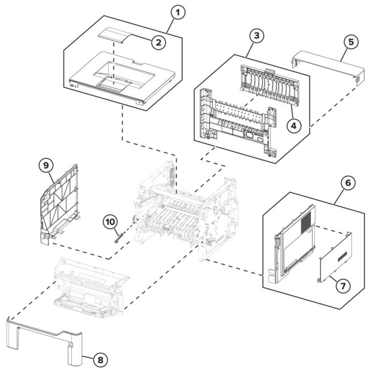 Assembly 1: Parts parts diagram - Lexmark MS621 MS622 B2650 M3250 Parts