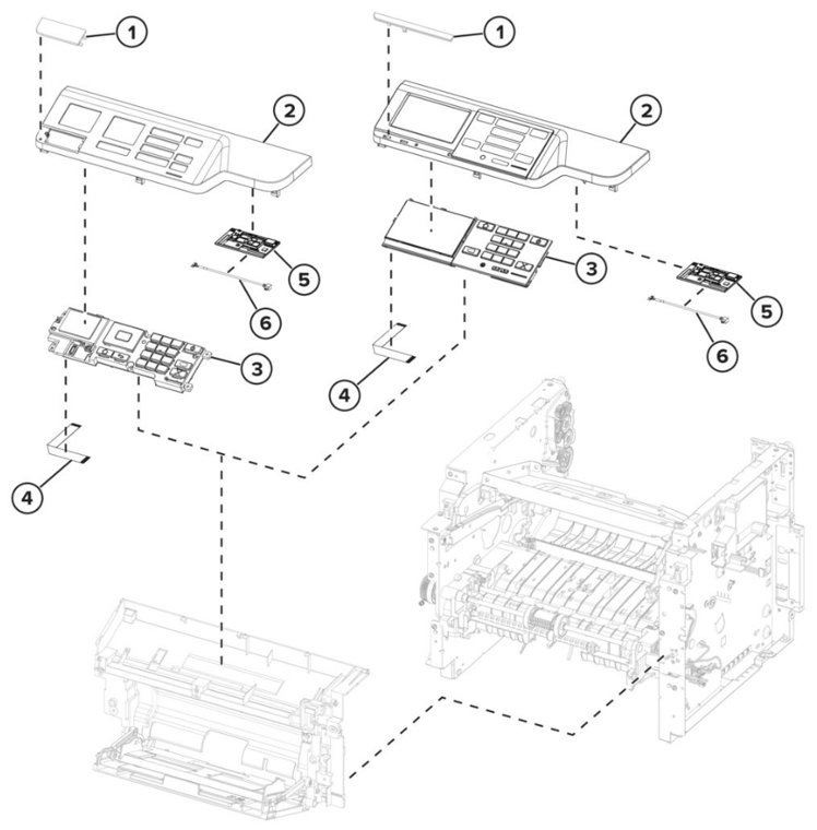 Assembly 2: Control panel parts diagram - Lexmark MS621 MS622 B2650 M3250 Parts