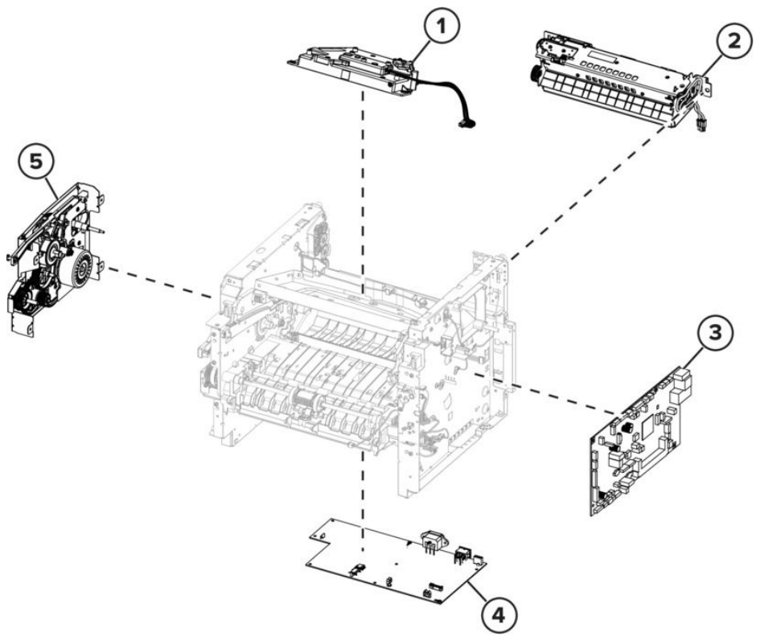 Assembly 3: Electronics 1 parts diagram - Lexmark MS621 MS622 B2650 M3250 Parts