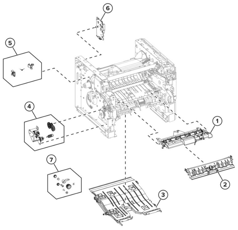 Assembly 7: Paper transport 1 parts diagram - Lexmark MS621 MS622 B2650 M3250 Parts