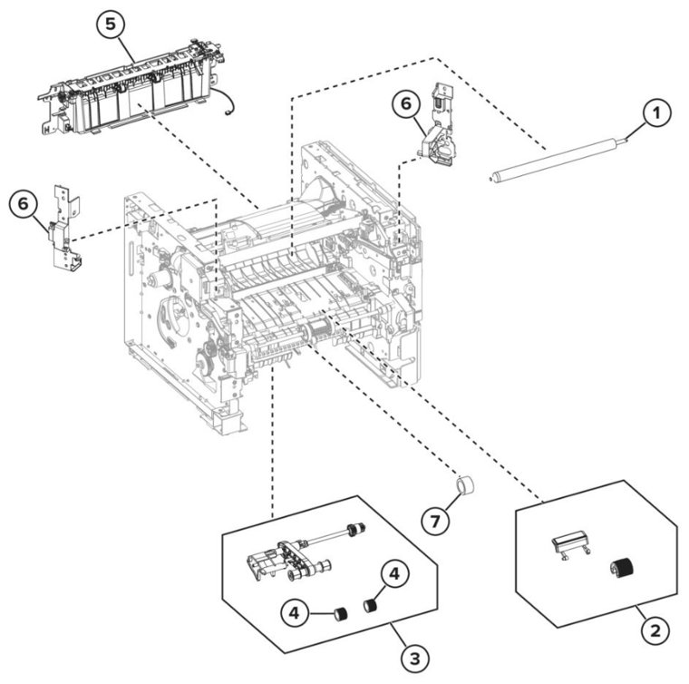 Assembly 8: Paper transport 2 parts diagram - Lexmark MS621 MS622 B2650 M3250 Parts