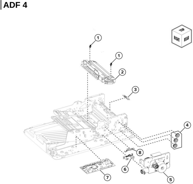 Assembly 24: ADF 4 parts diagram - Lexmark Parts For MX721 MX722 MX822 MX826 MB2770 XM5163 XM5263 XM7355 XM7350