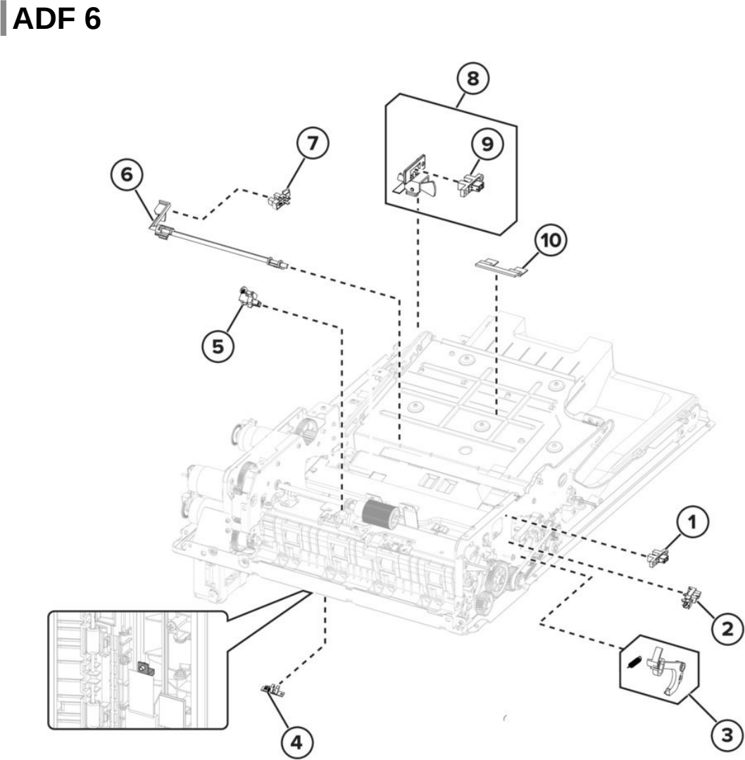 Assembly 26: ADF 6 parts diagram - Lexmark Parts For MX721 MX722 MX822 MX826 MB2770 XM5163 XM5263 XM7355 XM7350