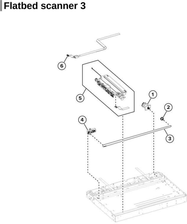 Assembly 29: Flatbed scanner 3 parts diagram - Lexmark Parts For MX721 MX722 MX822 MX826 MB2770 XM5163 XM5263 XM7355 XM7350