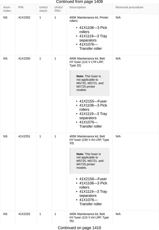 Assembly 39: Continued from page 1408 parts diagram - Lexmark Parts For MX721 MX722 MX822 MX826 MB2770 XM5163 XM5263 XM7355 XM7350