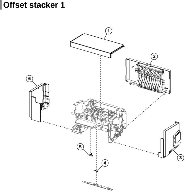 Assembly 48: Offset stacker 1 parts diagram - Lexmark Parts For MX721 MX722 MX822 MX826 MB2770 XM5163 XM5263 XM7355 XM7350