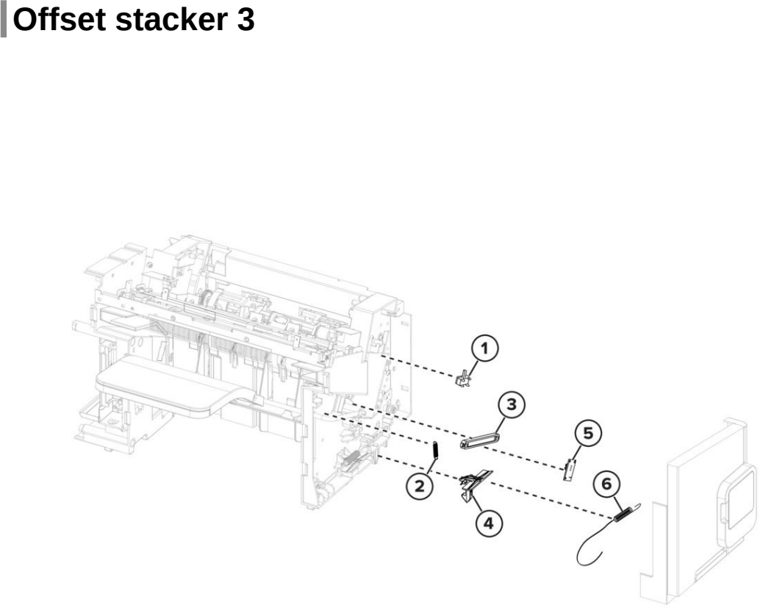 Assembly 50: Offset stacker 3 parts diagram - Lexmark Parts For MX721 MX722 MX822 MX826 MB2770 XM5163 XM5263 XM7355 XM7350