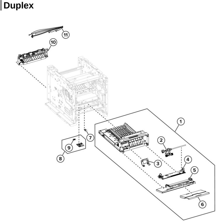 Assembly 12: Duplex parts diagram - Lexmark MS725 MS821 MS822 MS823 MS825 MS826 B2865 M52xx Parts