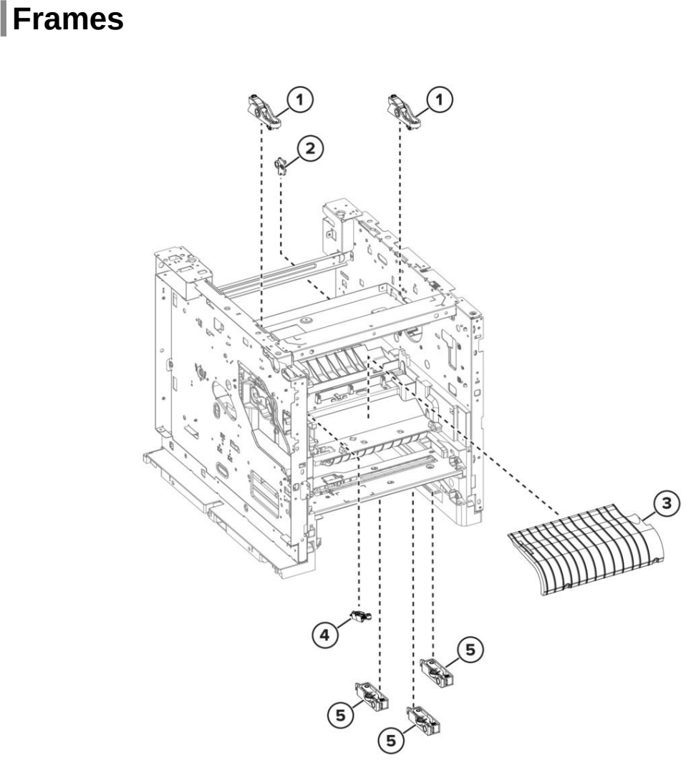 Assembly 13: Frames parts diagram - Lexmark MS725 MS821 MS822 MS823 MS825 MS826 B2865 M52xx Parts