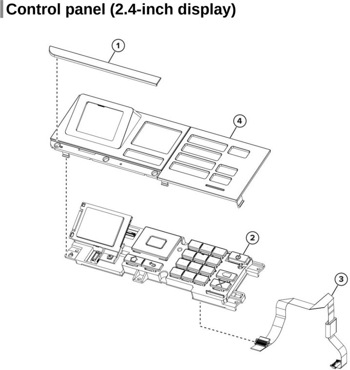 Assembly 14: Control panel (2.4‑inch display) parts diagram - Lexmark MS725 MS821 MS822 MS823 MS825 MS826 B2865 M52xx Parts