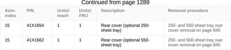 Assembly 26: Continued from page 1289 parts diagram - Lexmark MS725 MS821 MS822 MS823 MS825 MS826 B2865 M52xx Parts