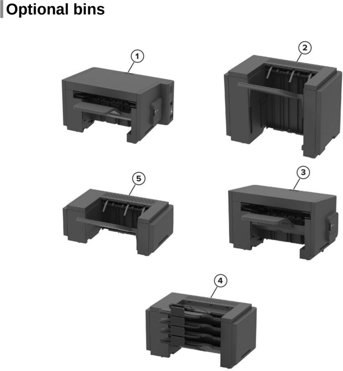 Assembly 27: Optional bins parts diagram - Lexmark MS725 MS821 MS822 MS823 MS825 MS826 B2865 M52xx Parts