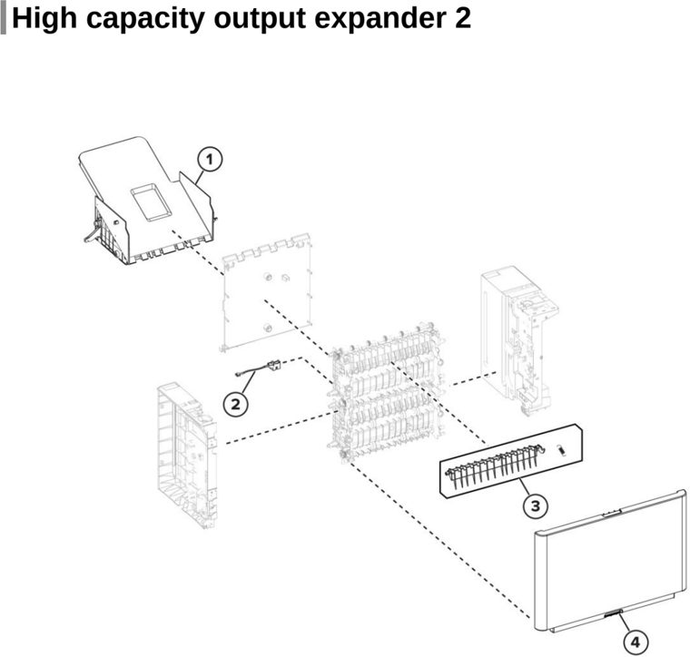 Assembly 33: High capacity output expander 2 parts diagram - Lexmark MS725 MS821 MS822 MS823 MS825 MS826 B2865 M52xx Parts