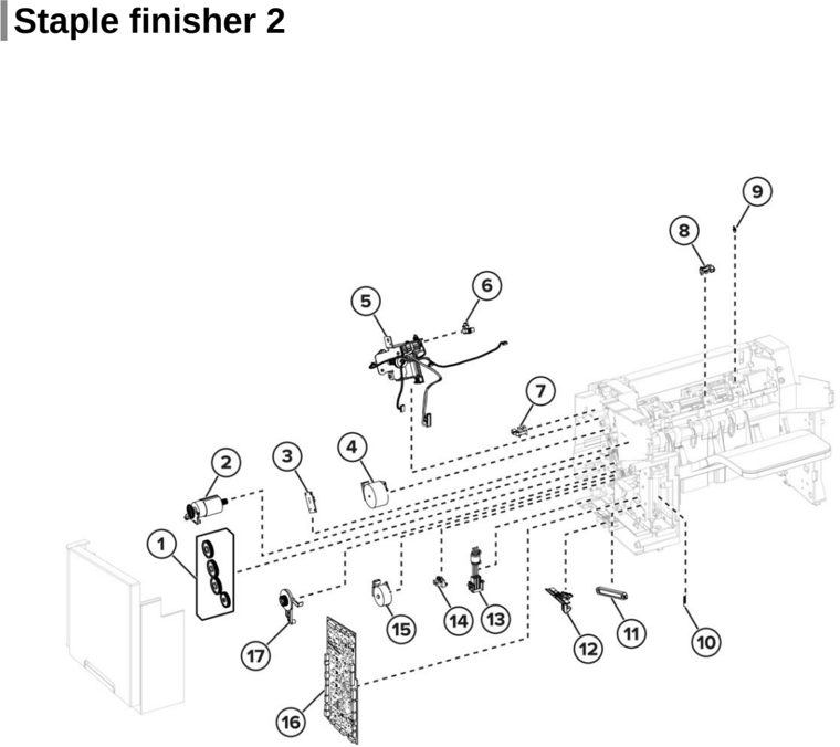Assembly 37: Staple finisher 2 parts diagram - Lexmark MS725 MS821 MS822 MS823 MS825 MS826 B2865 M52xx Parts
