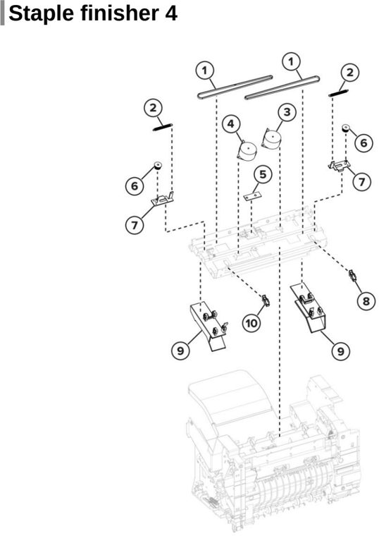 Assembly 39: Staple finisher 4 parts diagram - Lexmark MS725 MS821 MS822 MS823 MS825 MS826 B2865 M52xx Parts