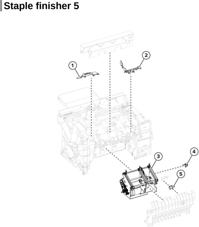 Assembly 40: Staple finisher 5 parts diagram - Lexmark MS725 MS821 MS822 MS823 MS825 MS826 B2865 M52xx Parts