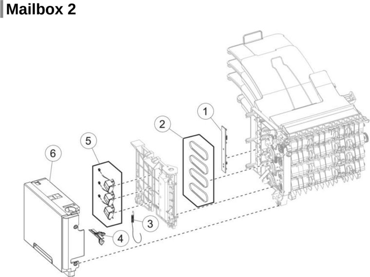 Assembly 42: Mailbox 2 parts diagram - Lexmark MS725 MS821 MS822 MS823 MS825 MS826 B2865 M52xx Parts