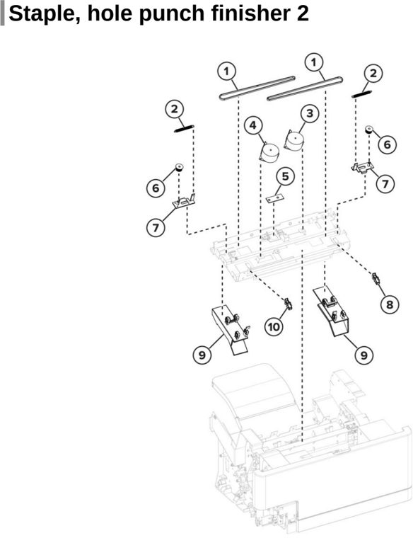 Assembly 45: Staple, hole punch finisher 2 parts diagram - Lexmark MS725 MS821 MS822 MS823 MS825 MS826 B2865 M52xx Parts