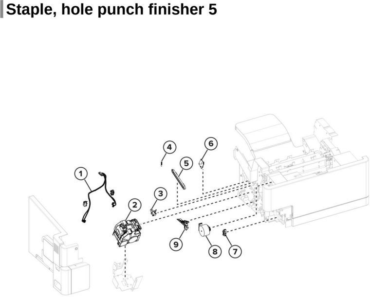 Assembly 48: Staple, hole punch finisher 5 parts diagram - Lexmark MS725 MS821 MS822 MS823 MS825 MS826 B2865 M52xx Parts