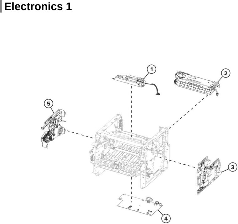 Assembly 4: Electronics 1 parts diagram - Lexmark MX622 MB2650 XM3250 Parts