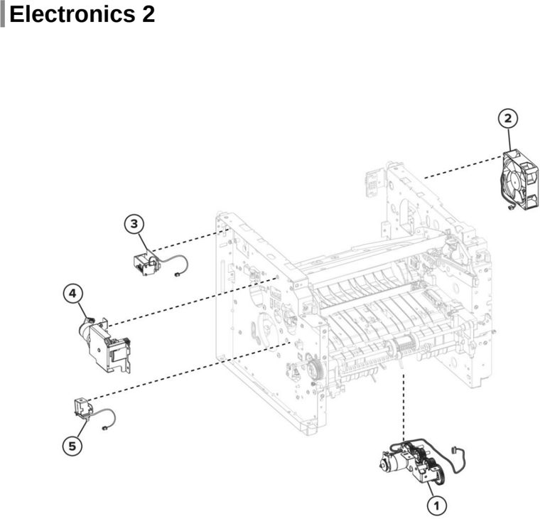 Assembly 5: Electronics 2 parts diagram - Lexmark MX622 MB2650 XM3250 Parts