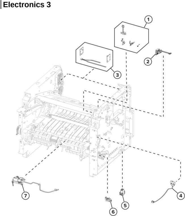 Assembly 6: Electronics 3 parts diagram - Lexmark MX622 MB2650 XM3250 Parts