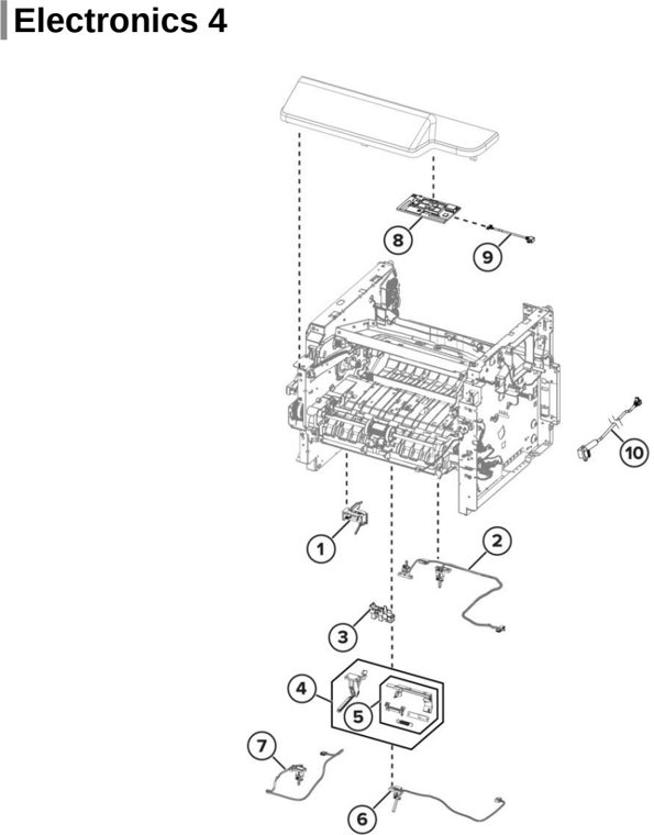 Assembly 7: Electronics 4 parts diagram - Lexmark MX622 MB2650 XM3250 Parts