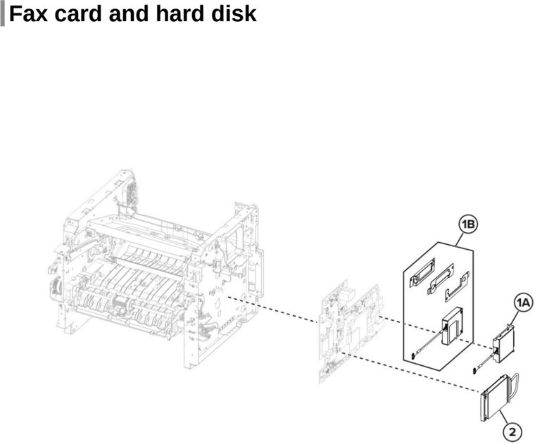 Assembly 13: Fax card and hard disk parts diagram - Lexmark MX622 MB2650 XM3250 Parts