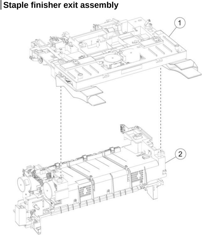 Assembly 19: Staple finisher exit assembly parts diagram - Lexmark MX622 MB2650 XM3250 Parts
