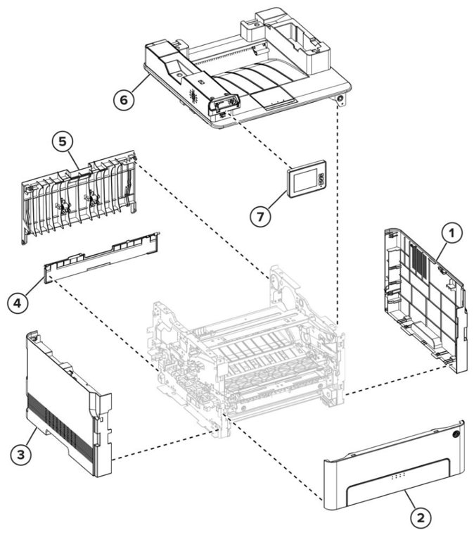 Assembly 2: Covers (MB2236adwe, MB2236i) parts diagram - Lexmark MB2236 & MB2236i Parts