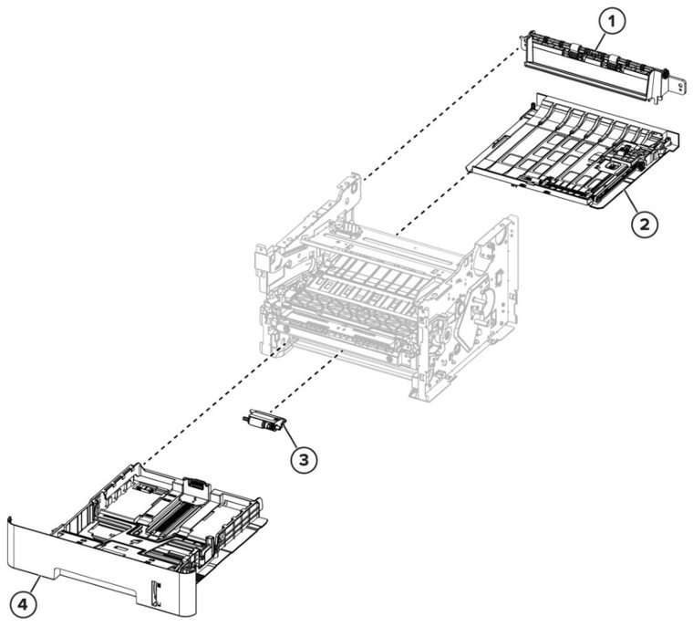 Assembly 3: Paper path parts diagram - Lexmark MB2236 & MB2236i Parts