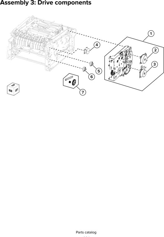 Assembly 3: Drive components parts diagram - Lexmark CS331 CS431 CS439 C2326 C3224 C3326 C3426 Parts