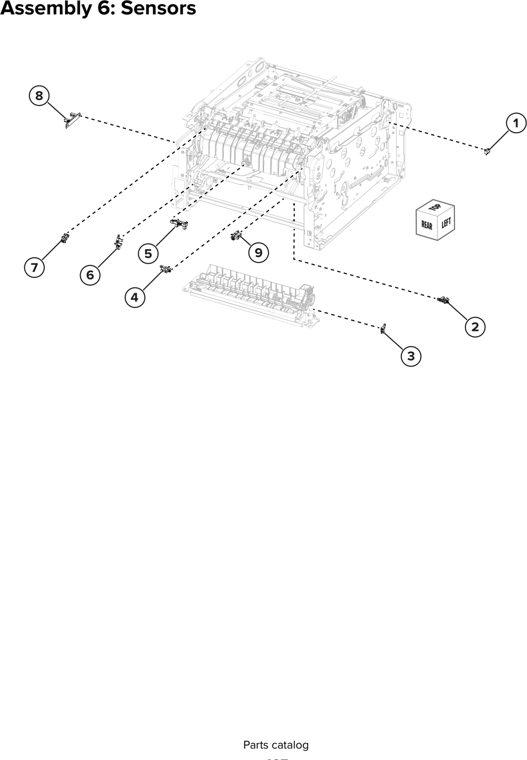 Assembly 6: Sensors parts diagram - Lexmark CS331 CS431 CS439 C2326 C3224 C3326 C3426 Parts