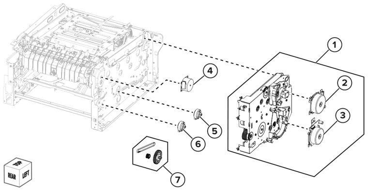 Assembly 2: Drive components parts diagram - Lexmark MC3224 & MC3224i Parts