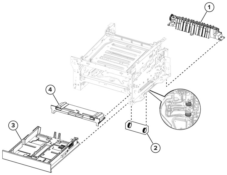 Assembly 4: Paper feed parts diagram - Lexmark MC3224 & MC3224i Parts