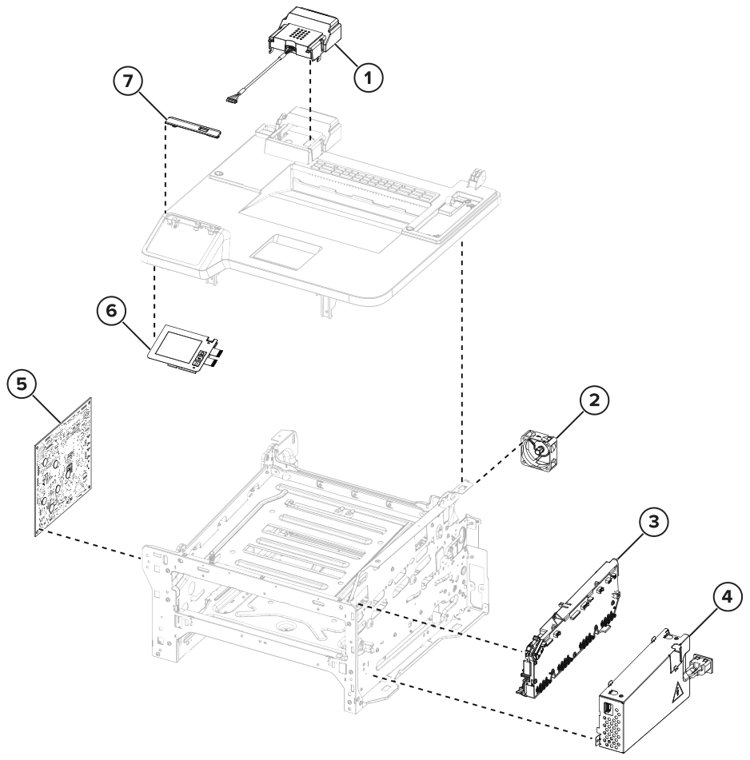 Assembly 6: Electronics parts diagram - Lexmark MC3224 & MC3224i Parts
